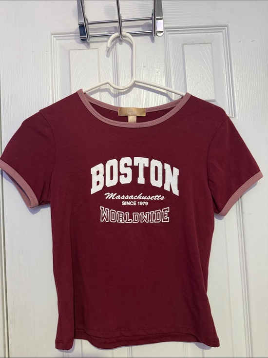cult favorite Tops - Boston Worldwide Short Sleeve Ringer Tee - Burgundy